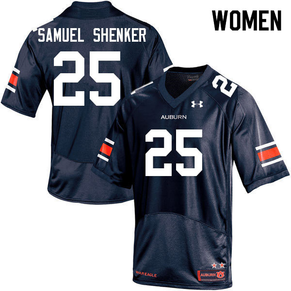 Women #25 John Samuel Shenker Auburn Tigers College Football Jerseys Sale-Navy
